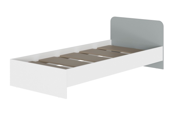 Кровать Кубо белый / грин грей софт